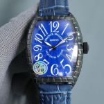 Perfect replica Franck Muller top-level  Men's Watch Black rim blue face plate