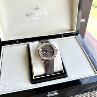 Perfect replica Swiss patek philippe watch Diamond Bezel Chocolate Face