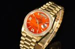 Top grade Replica Rolex Day Date Diamond Bezel Swiss 2836 Red Dial Watch