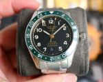 High quality replicas Longines GMT Black Dial Green Bezel Swiss 2836 Watch 42mm