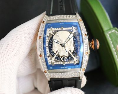 Perfect copy Franck Muller Diamond stainless steel fully hollowed out scale pattern Watch