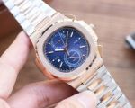 perfect copy Patek Philippe Nautilus Stainless steel Bezel  Blue face dial watch