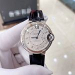 Perfect copy Cartier Ballon Bleu Precision steel Bezel Roman diamond dial Swiss Watch