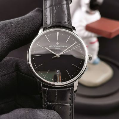 High-quality copy Vacheron Constantin watch SS Bezel Black Dial