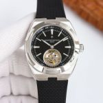 Perfect copy Vacheron Constantin Stainless steel Bezel Black dial watch