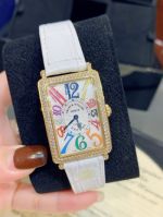 Perfect copy Franck Muller Long lsland Diamond Bezel colored dial watch
