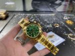 Top-level copy Swiss Rolex Daytona Green Gold Di Full Package 24K Gold quartz Watch