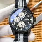 AR Replica IWC Pilot's Chronograph Black 43 MM Leather Strap 7750 Automatic Watch IW377709