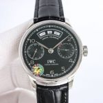 Replica ZF IWC Portuguese Blue Dial Black Leather Strap 44 MM Automatic Watch