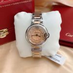 Perfect Copy swiss Cartier Ballon Bleu Diamond Dial 2-Tone wristband watch