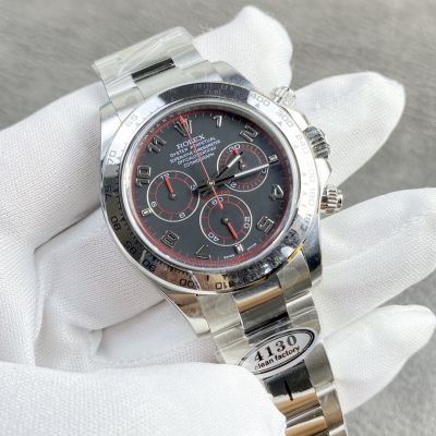 C Factory 1:1Copy Rolex Daytona SS Bezel Size watch 4130 movement