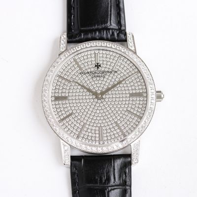 VC Factory Vacheron Constantin Traditionnelle Full Diamond Dial Stainless Steel Case 40mm Watch 