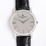 VC Factory Vacheron Constantin Traditionnelle Full Diamond Dial Stainless Steel Case 40mm Watch 
