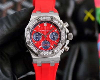 High-Quality Audemars Piguet Royal Oak Offshore Diamond Bezel  Red Small Diamond Dial Watch