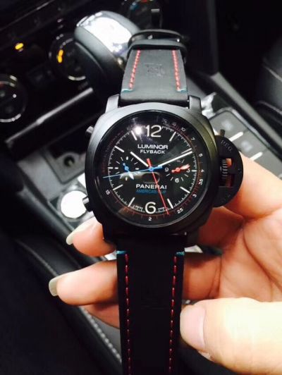 Top Grade Copy Panerai Luminor Black steel  Black Dial Watch