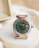 Perfect Copy Chopard Diamond Bezel  Roman Green Dial Watch
