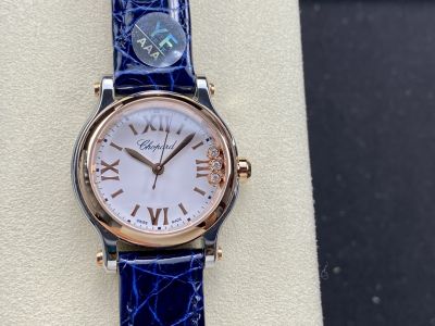 YF Factory 1:1 Swiss Chopard Happy Sport 18kRose Gold Case Roman Dial Watch