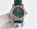 High-Quality Copy Swiss Chopard Happy Spord Diamond Bezel Green Small Diamond Dial Watch