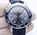 Copy Swiss Omega Seamaster Diver 300m 8800 Automatic Watch - Grey Dial Blue Ceramic Bezel