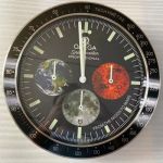 Perfect Copy Omega Speedmaster Wall Clocks Luminous Chronograph 34cm Black Dial 
