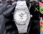 2024 New Perfect Replica Audemars Piguet Royal Oak 45mm Watch Silver Frosted Case