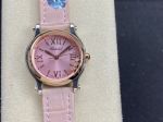 YF Factory Copy Swiss Chopard Happy Diamonds18k Rose Gold Bezel Pink Dial Watch