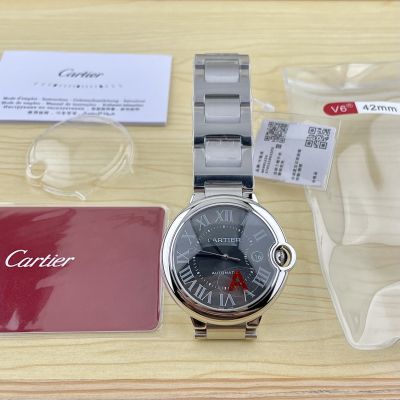2024 New Copy Swiss 2824 Cartier Ballon Bleu 361L Stainless Steel Case Grey Dial Watches