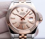 High-Quality Copy Rolex Datejust 41MM Two Tone Rose Gold Watch Fluted Bezel