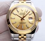 High-Quality Copy Rolex Datejust 41MM Two Tone Band Watch Gold Dial