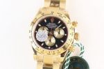MR Factory The Best Swiss Replica Rolex Daytona Gold Ceramic Bezel Watch Black Dial Stainless Steel Band