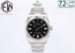 EW Factory Replica Rolex Oyster Perpetual 36 Stainless Steel Strap Black Dial Men Design Swiss Watch