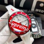 Perfect Replica Rolex Supreme White Dial White Rubber Strap Watch