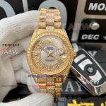 Perfect Replica Swiss Grade Rolex Datejust All Gold Diamond Dial 41mm Watch
