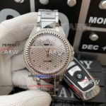 Perfect Replica Rolex Datejust 40 White Dial Stainless Steel Bezel Diamond Watch