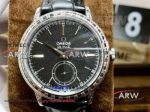Perfect Replica Omega De Ville Black Dial Stainless Steel Bezel Watch