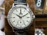 Perfect Replica Omega De Ville White Dial Black Leather Watch