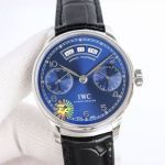 Top-level replica IWC Portugal series calendar dark blue satin dial 44mm Swiss watch