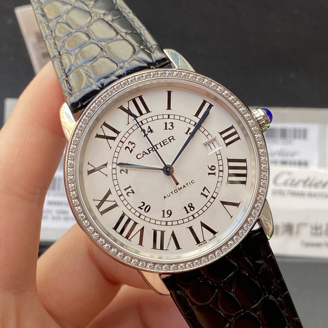 Replica Swiss Cartier London SOLO Diamond Bezel Roman Face watch